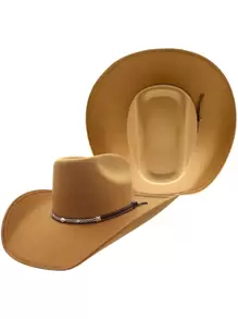 Sombrero Vaquero Texana 8 Segundos Resistente Versátil Durable - Marrón - Ver 2