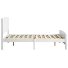 Pine Single-Layer Core Vertical Stripe Full-Board Curved Bed Frame Full/Twin - White - View 4