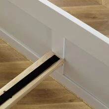 Pine Single-Layer Core Vertical Stripe Full-Board Curved Bed Frame Full/Twin - White - View 5