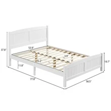 Pine Single-Layer Core Vertical Stripe Full-Board Curved Bed Frame Full/Twin - White - View 2