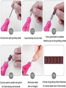 Electric Nail File Electric Nail Drill Kit Manicure Pedicure Machine For Acrylic Nails - Pink - View 2
