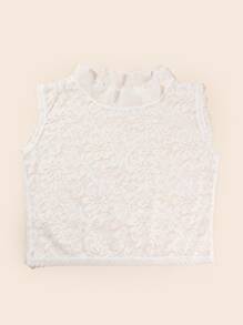 Cổ áo Faux Dickey viền ren chắc chắn - trắng - Xem 2