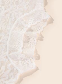 Cổ áo Faux Dickey viền ren chắc chắn - trắng - Xem 3