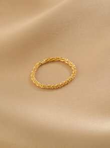 1pc Fashionable Simple All-match Glittering Ring Suitable For Women's Daily Wear - Gold - View 2