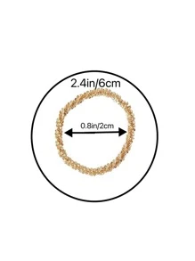 1pc Fashionable Simple All-match Glittering Ring Suitable For Women's Daily Wear - Gold - View 6