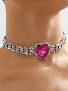 Halsband Strass, Herz Dekor