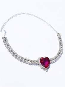 Halsband Strass, Herz Dekor