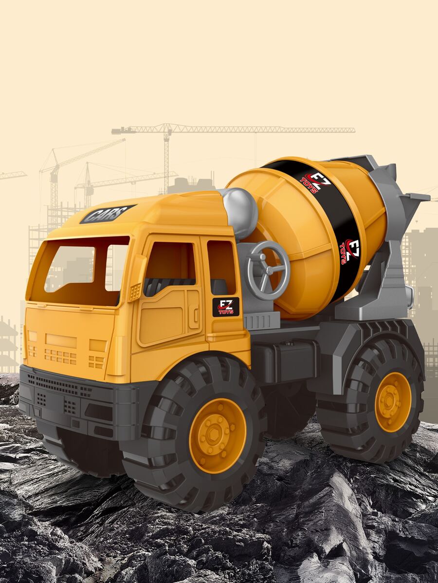 大型滑行工程車混凝土攪拌機玩具模型