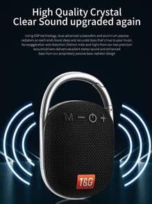 T&G TG321 Portable Speaker With Buckle Mini Wireless Speaker LED Lights Outdoor TWS Sound Box Support For Radio Support USB/TF Card - 黑色 - 查看 3