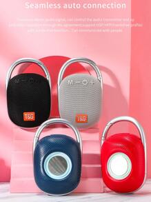 T&G TG321 Portable Speaker With Buckle Mini Wireless Speaker LED Lights Outdoor TWS Sound Box Support For Radio Support USB/TF Card - 黑色 - 查看 1
