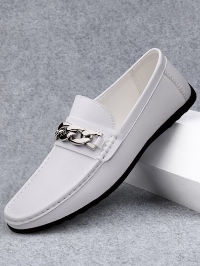 Men's Luxury Lightweight PU Leather Loafers, Casual Woven Style Slip-On Flat Shoes With Convenient Elastic Band, Suitable For Spring/Autumn Daily Wear, Weddings, Parties, Office, Business And Other Formal Occasions