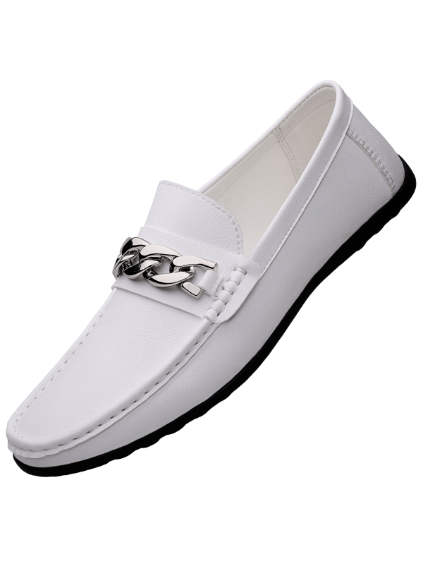 Luxury Men Leather Penny Loafers, Casual Straw Woven-Style Slip-On Flat Shoes With Convenient Elastic Band, Formal Shoes For Daily Wear, Wedding, Banquet, Office, Business Occasions In Spring And Autumn