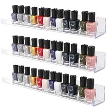 6 piezas Estante de acrílico transparente para exhibir y almacenar esmaltes de uñas, montado en la pared, estante de maquillaje, decoración del hogar de otoño, decoración de habitación
