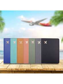 chất liệu da PU Tối giản Ví dựng hộ chiếu Du lịch Ví Thẻ tín dụng Giá đỡ Máy bay Du lịch Phụ kiện Ví thẻ Có thể mang đi - Màu xanh ngọc - Xem 7