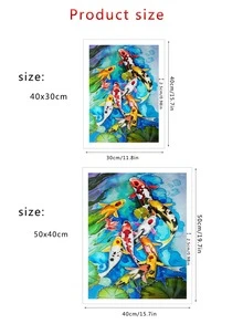 1 set con patrón de pez Pintura diamante Kit - Multicolor - Ver 3