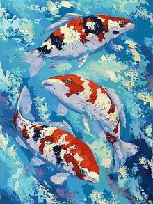 1 set con patrón de pez Pintura diamante Kit - Multicolor - Ver 6