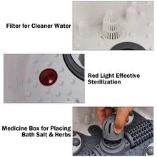 Costway Portable Foot Spa Bath Motorized Massager Electric Feet Salon Tub w/ Shower - màu nâu - Xem 9