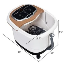 Costway Portable Foot Spa Bath Motorized Massager Electric Feet Salon Tub w/ Shower - màu nâu - Xem 11