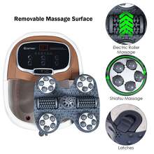Costway Portable Foot Spa Bath Motorized Massager Electric Feet Salon Tub w/ Shower - màu nâu - Xem 8