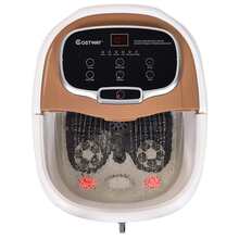 Costway Portable Foot Spa Bath Motorized Massager Electric Feet Salon Tub w/ Shower - màu nâu - Xem 2
