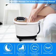 Costway Portable Foot Spa Bath Motorized Massager Electric Feet Salon Tub w/ Shower - màu nâu - Xem 4
