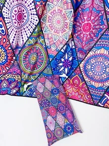 1pc Quick Dry Beach Towel With Carrying Bag - Multicolor - View 5