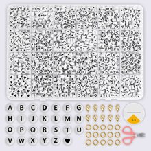 1套字母細節DIY珠子首飾配件