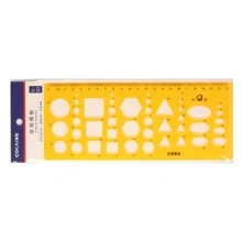 1 pieza Regla plantilla de dibujo para hacer bocetos de círculos, óvalos y diseños, reglas - Amarillo - Ver 1