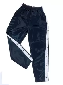 Pantalón de broche a los costados tela delgada - Azul Marino - Ver 1