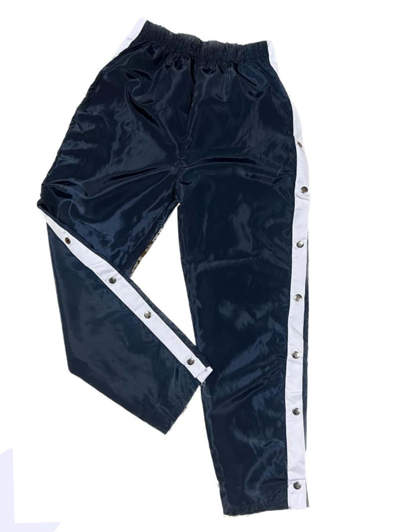Pantalón de broche a los costados tela delgada - Azul Marino - Ver 1