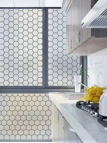 1 Roll Hexagonal Frosted Glass Film - Black and White - View 4