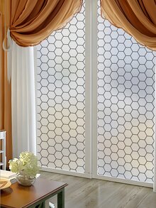 1 Roll Hexagonal Frosted Glass Film - Black and White - View 5