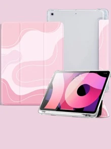 Apple 抽象线条保护壳兼容 iPad 10.2 英寸 2021/2020 iPad 第 9/8 代，兼容三星 Galaxy Tab A8 10.5 英寸 2022，标签保护套，带笔架，支持自动睡眠/唤醒盖 - 彩色 - 查看 4