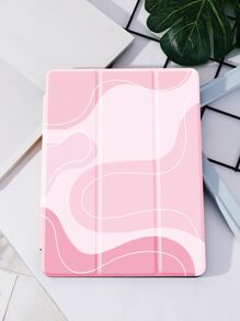 Apple 抽象线条保护壳兼容 iPad 10.2 英寸 2021/2020 iPad 第 9/8 代，兼容三星 Galaxy Tab A8 10.5 英寸 2022，标签保护套，带笔架，支持自动睡眠/唤醒盖 - 彩色 - 查看 3