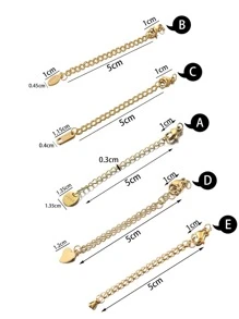 10 Stücke/Set Fashion Edelstahl DIY Erweitert Kette, Für Frauen Für DIY Schmuckherstellung