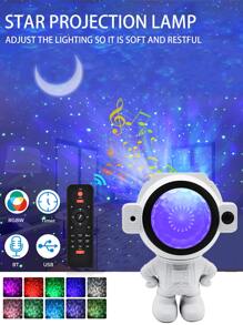 1pc LED Starry Sky Galaxy Projector Light With Music Player, Romantic Decorative Night Light For Home Bedroom Valentine's Day