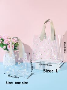 1入組透明印花禮品袋,購物收納袋,派對裝飾用品禮品袋,生日禮物包裝,情人節禮品包裝,聖誕禮品包裝包 - 彩色 - 查看 4