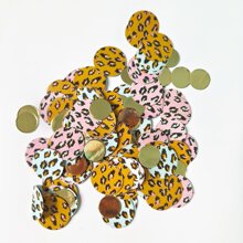 1袋/20 克豹紋印花多色五彩紙屑、燙印、成人生日派對派對用品和裝飾品