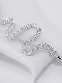 1入組蛇臍環適合女士S925純銀歐美風格女士們精細的首飾類禮品 - 銀色 - 查看 4