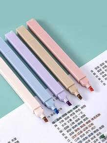 6pcs Sweet Salt Fluorescent Pen Set With Dual Head Light Color Highlighter Pen For Students - Multicolor - View 2