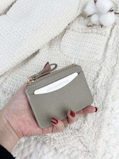 SOUTHLAND&KANGAROO Gray Fashionable Malist Card And Coin Wallet Lightweight Portable Card ID Card White-Collar Workers For Female For Holiday For Anniversary For Birthday Gift Gift Accessories Gift High Quality Leather Card Holder Card Holder Wallet Business Card Holder Credit Card Holder Card Holder Women For Women Mini Wallet Card Wallet