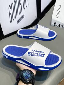 Men's Fashionable Outdoor Sandals, Slip-Resistant & Durable, Comfortable Indoor/Outdoor Beach Slippers For Walking, Summer - Blue - View 3