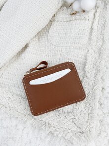 SOUTHLAND&KANGAROO Ví đựng thẻ tối giản thời trang màu nâu & ví đựng tiền xu Nhẹ di động, thẻ tín dụng, chứng minh nhân dân công nhân cổ trắng, dành cho nữ, dành cho phụ nữ Ngày lễ, kỷ niệm, quà tặng sinh nhật, phụ kiện, quà tặng - màu nâu - Xem 2