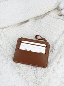 SOUTHLAND&KANGAROO Ví đựng thẻ tối giản thời trang màu nâu & ví đựng tiền xu Nhẹ di động, thẻ tín dụng, chứng minh nhân dân công nhân cổ trắng, dành cho nữ, dành cho phụ nữ Ngày lễ, kỷ niệm, quà tặng sinh nhật, phụ kiện, quà tặng - màu nâu - Xem 3