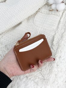 SOUTHLAND&KANGAROO Ví đựng thẻ tối giản thời trang màu nâu & ví đựng tiền xu Nhẹ di động, thẻ tín dụng, chứng minh nhân dân công nhân cổ trắng, dành cho nữ, dành cho phụ nữ Ngày lễ, kỷ niệm, quà tặng sinh nhật, phụ kiện, quà tặng - màu nâu - Xem 1