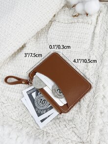 SOUTHLAND&KANGAROO Ví đựng thẻ tối giản thời trang màu nâu & ví đựng tiền xu Nhẹ di động, thẻ tín dụng, chứng minh nhân dân công nhân cổ trắng, dành cho nữ, dành cho phụ nữ Ngày lễ, kỷ niệm, quà tặng sinh nhật, phụ kiện, quà tặng - màu nâu - Xem 4