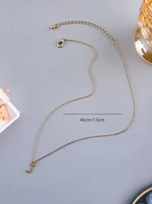 1條獨特極簡個性化的字母吊墜套頸項鍊,適用於女性 - 金色 - 查看 4