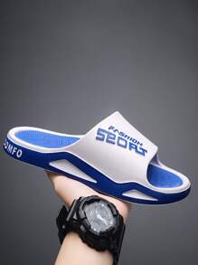 Men's Fashionable Outdoor Sandals, Slip-Resistant & Durable, Comfortable Indoor/Outdoor Beach Slippers For Walking, Summer - Blue - View 7