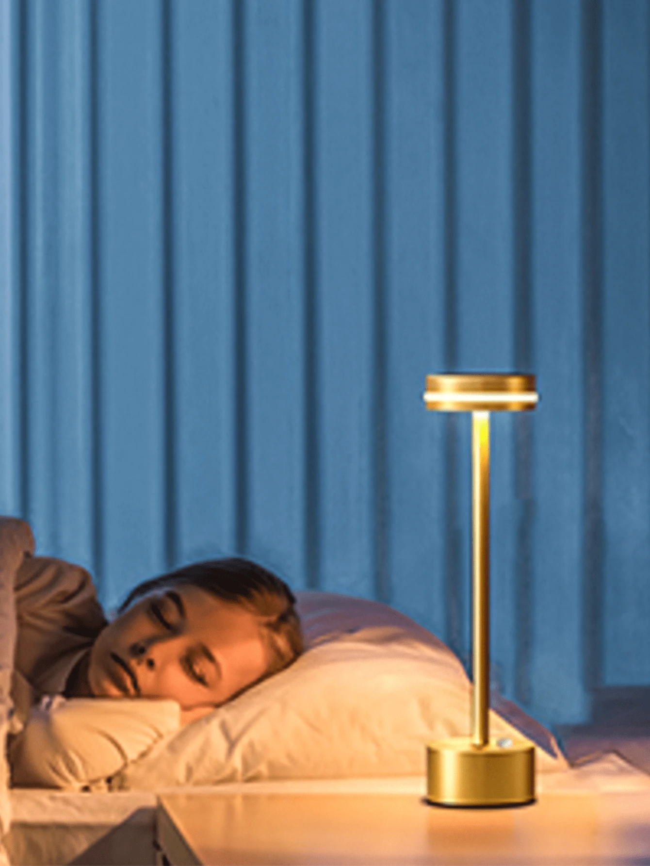 Portable Cordless Desk Lamp With Continous Dimming Control - Gold - View 1