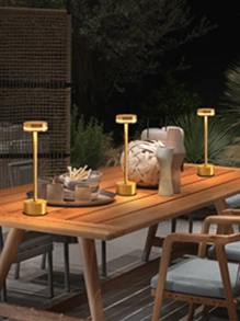 Portable Cordless Desk Lamp With Continous Dimming Control - Gold - View 4